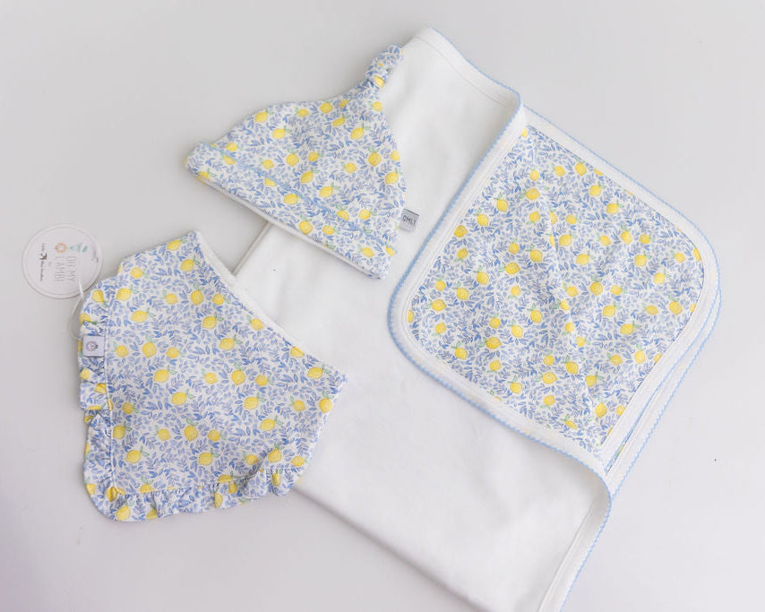 Lemons Pima Cotton Baby Bib