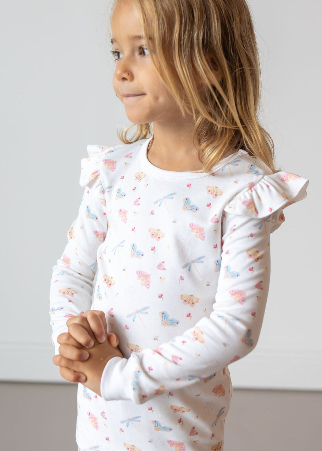 Butterflies Pima Long Pajama Set