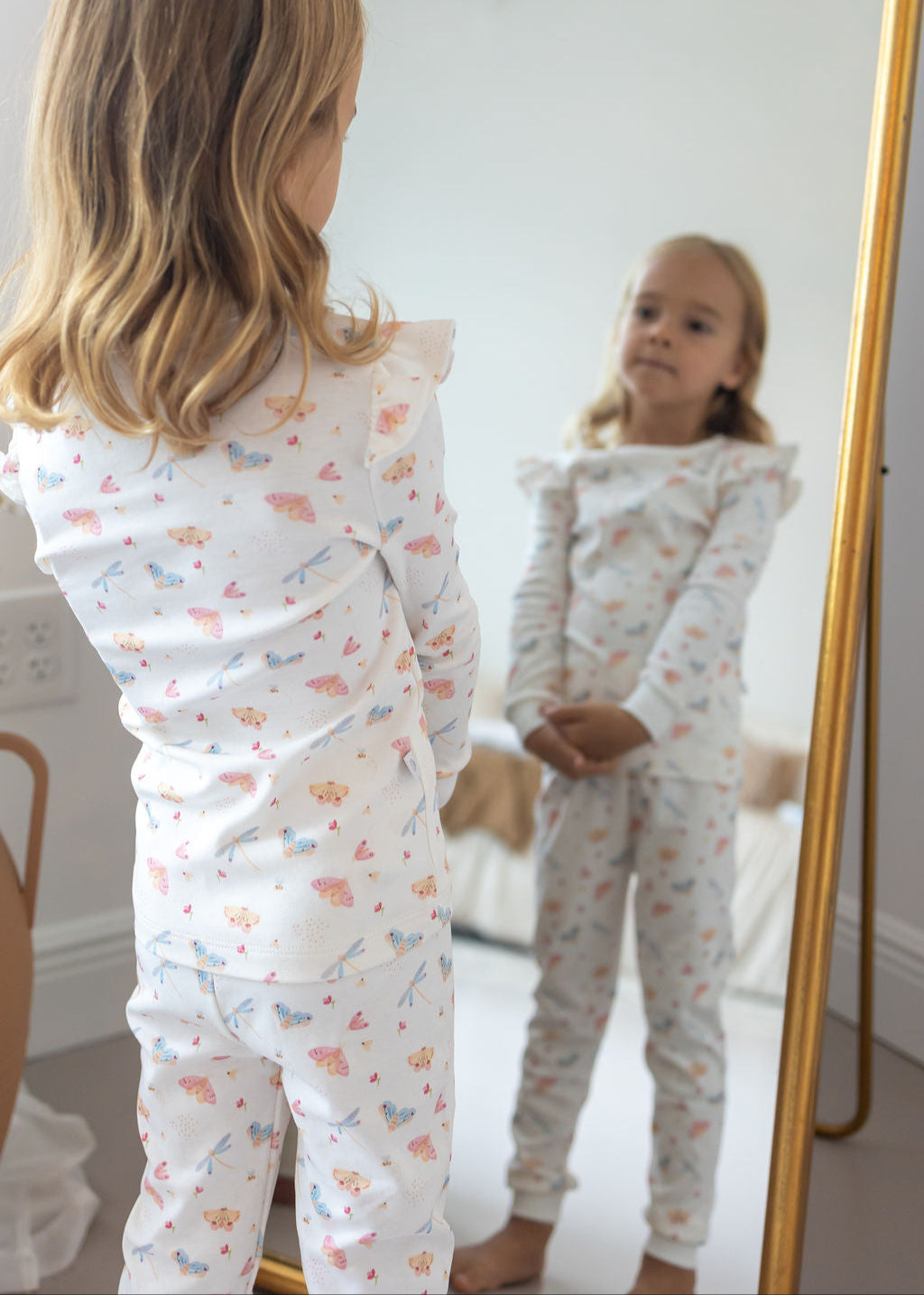 Butterflies Pima Long Pajama Set