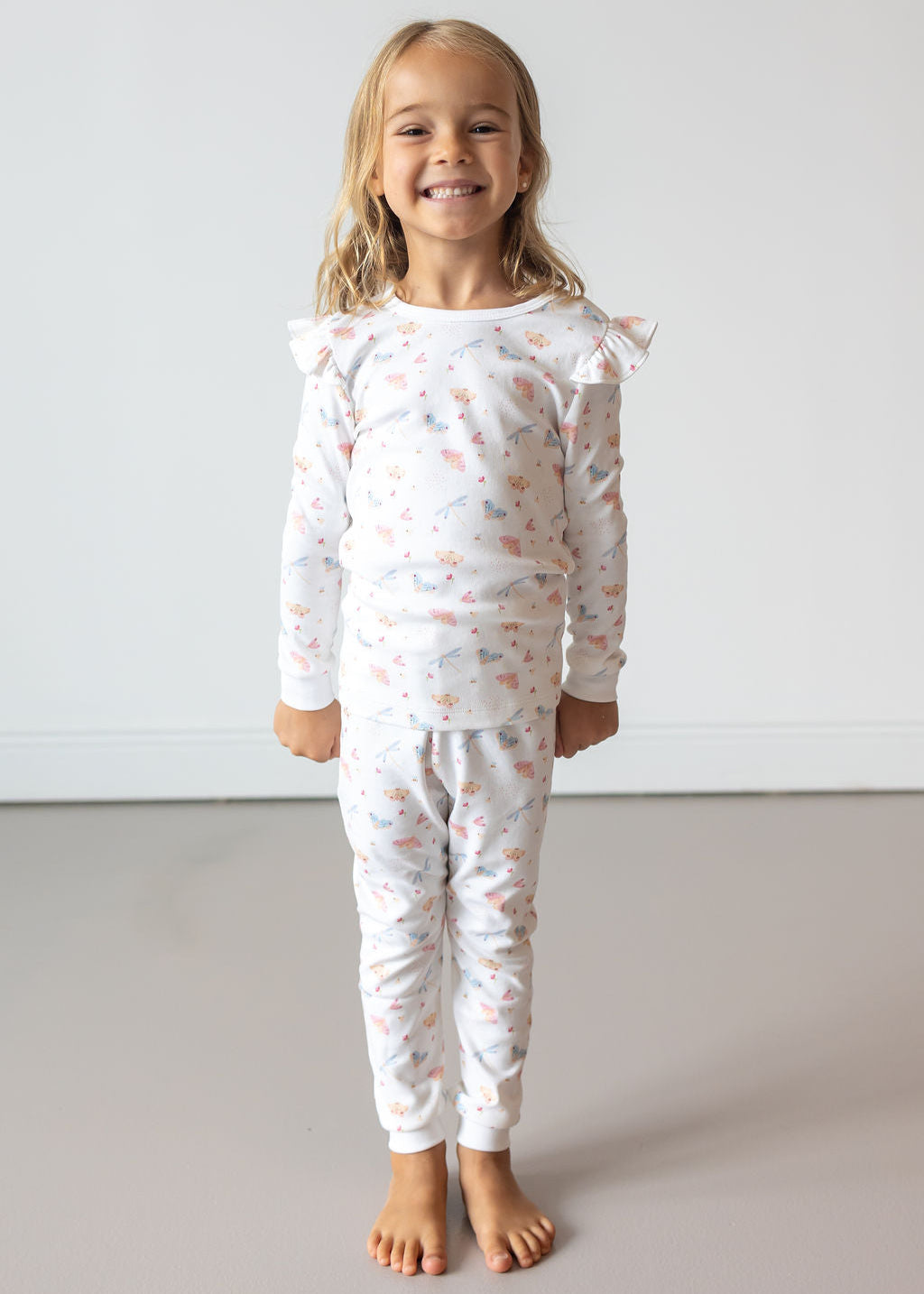 Butterflies Pima Long Pajama Set