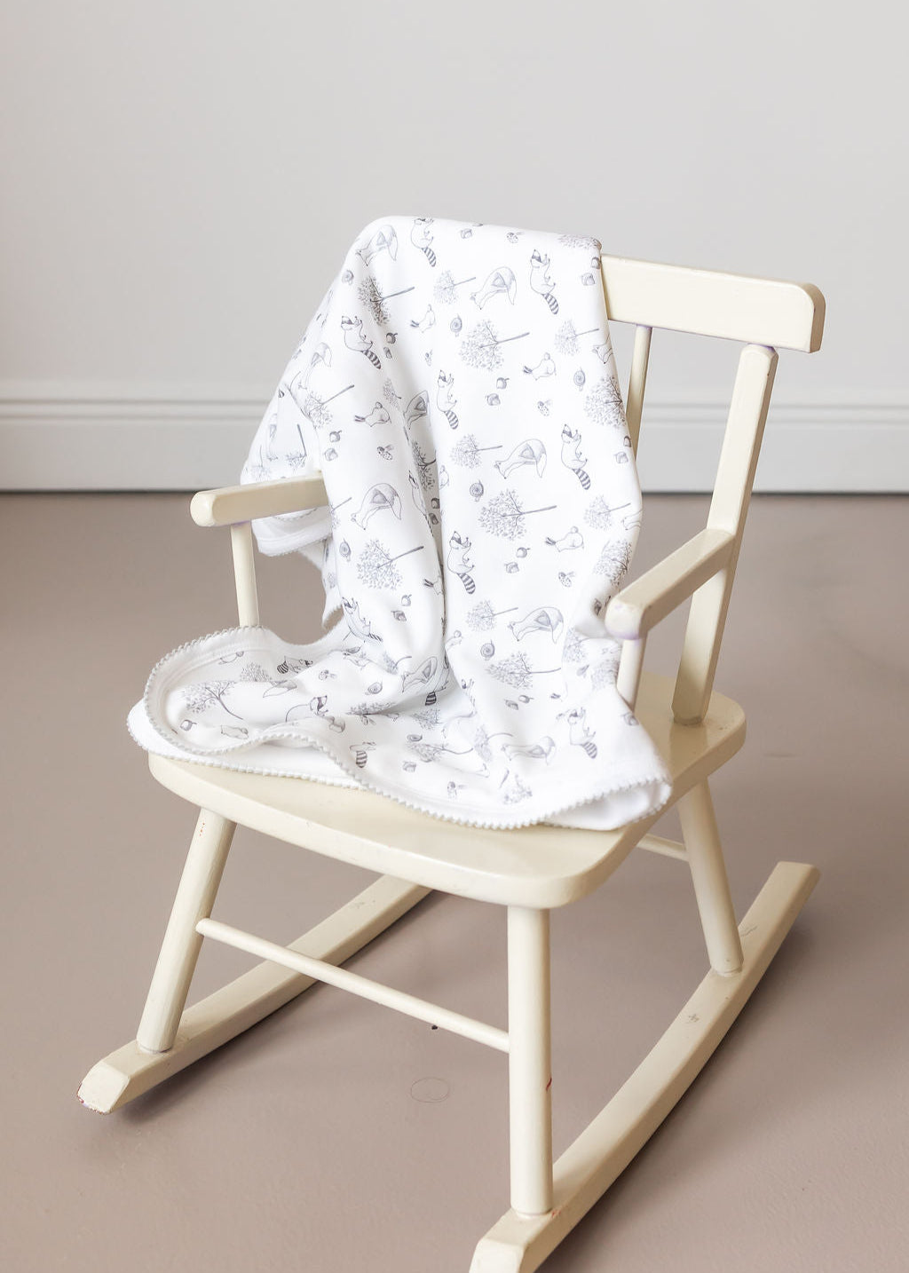 Gray Raccoon Pima Baby Blanket
