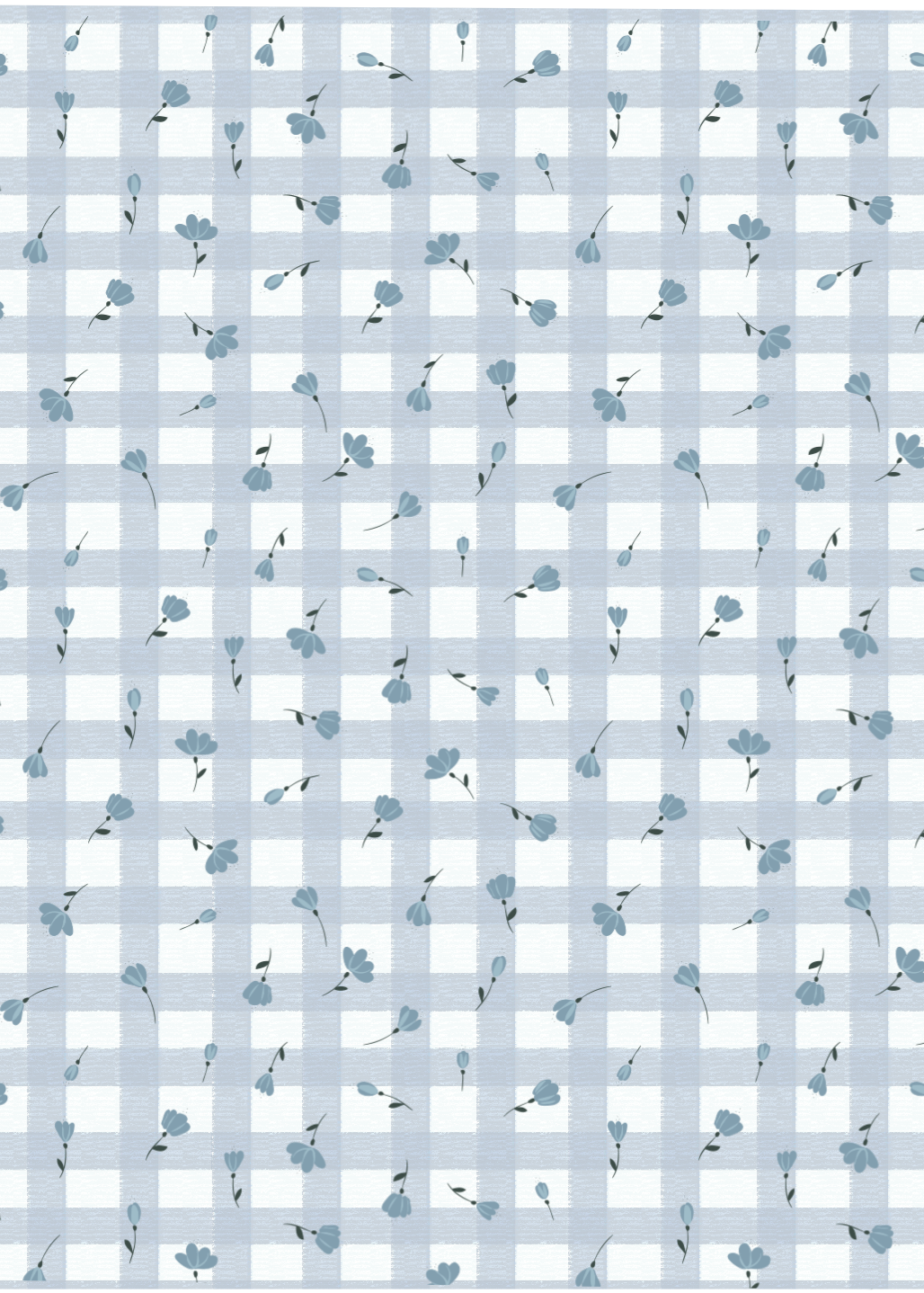 Blue Gingham Long Pajama Set