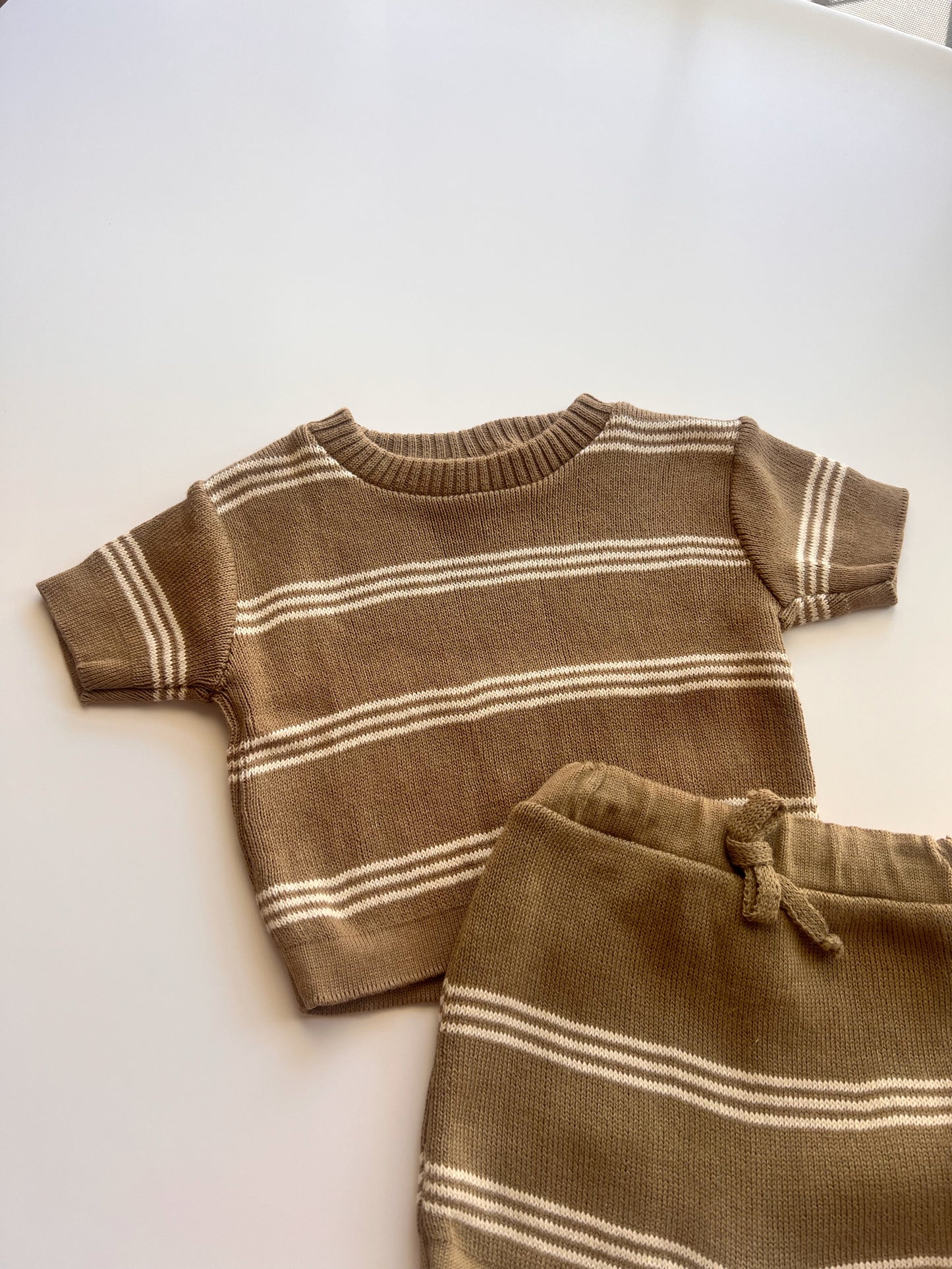 Knit Short Set Brown