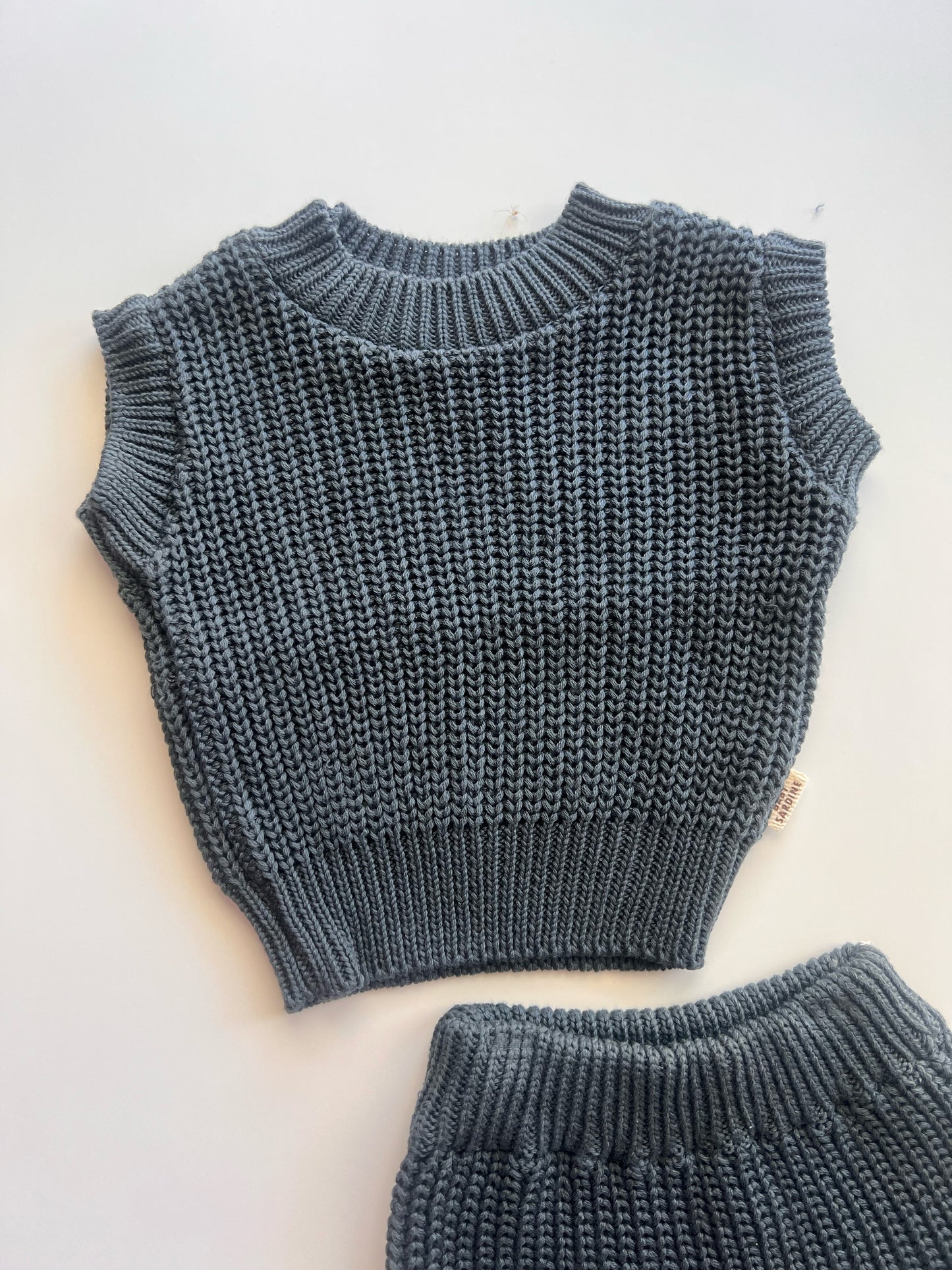 Knit Short Set Navy