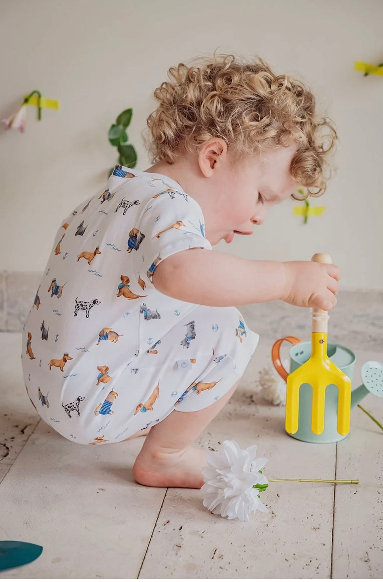 Sailor Puppy zip short romper