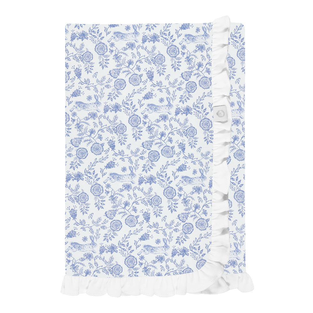 Floral Bunnies Pima Baby Blanket