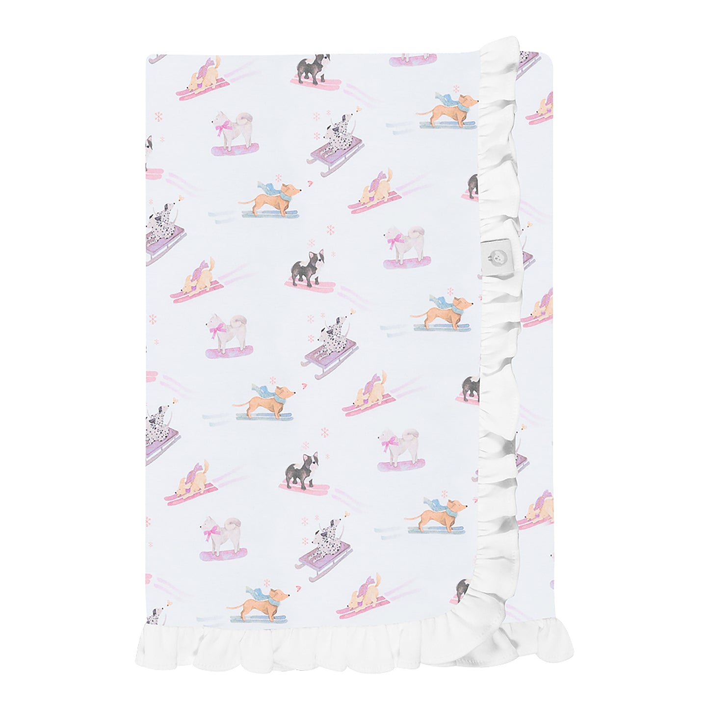 Ski Pups Girl Pima Baby Blanket