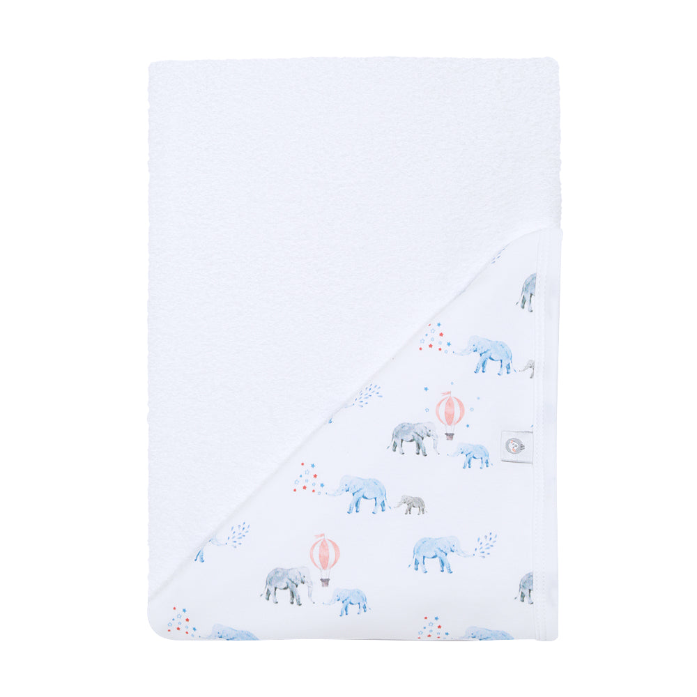 Elephants and Balloons Hooded Towel