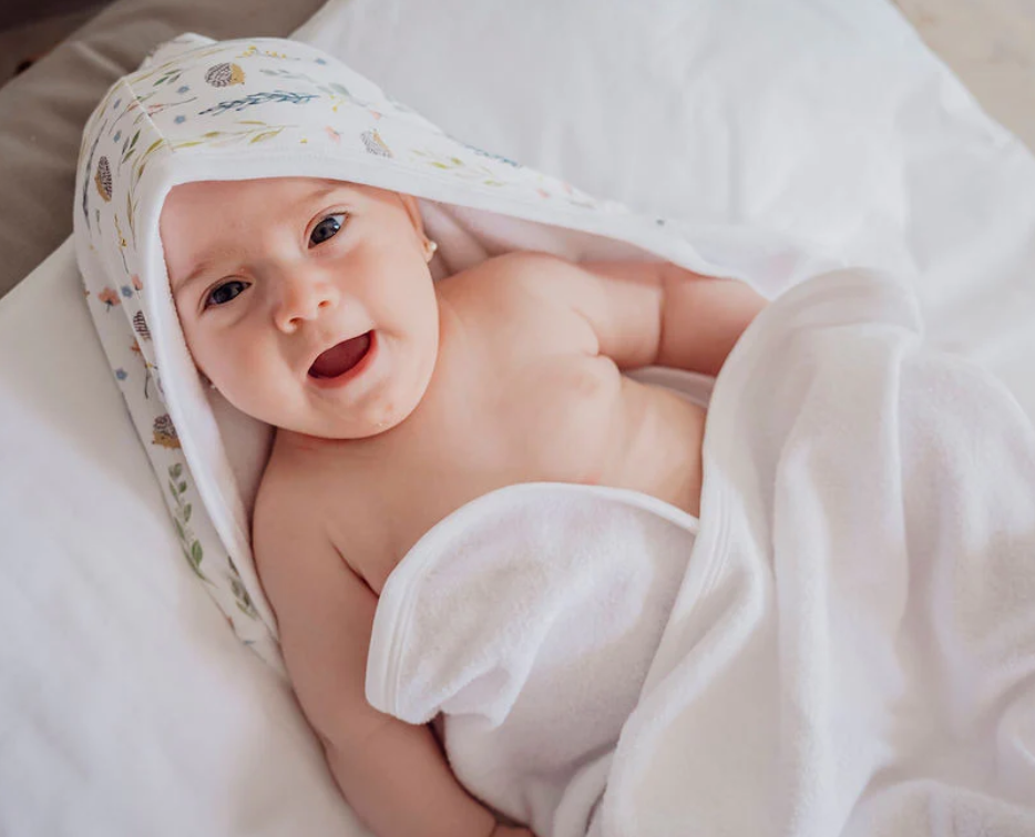 Blue Flowers Hooded Towel