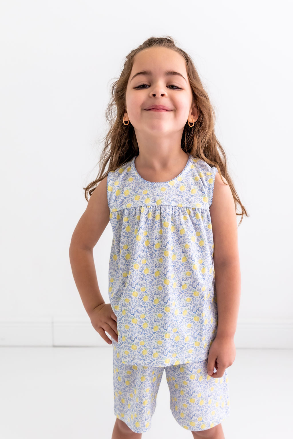 Lemons Girls Pima Cotton Short Pajama Set