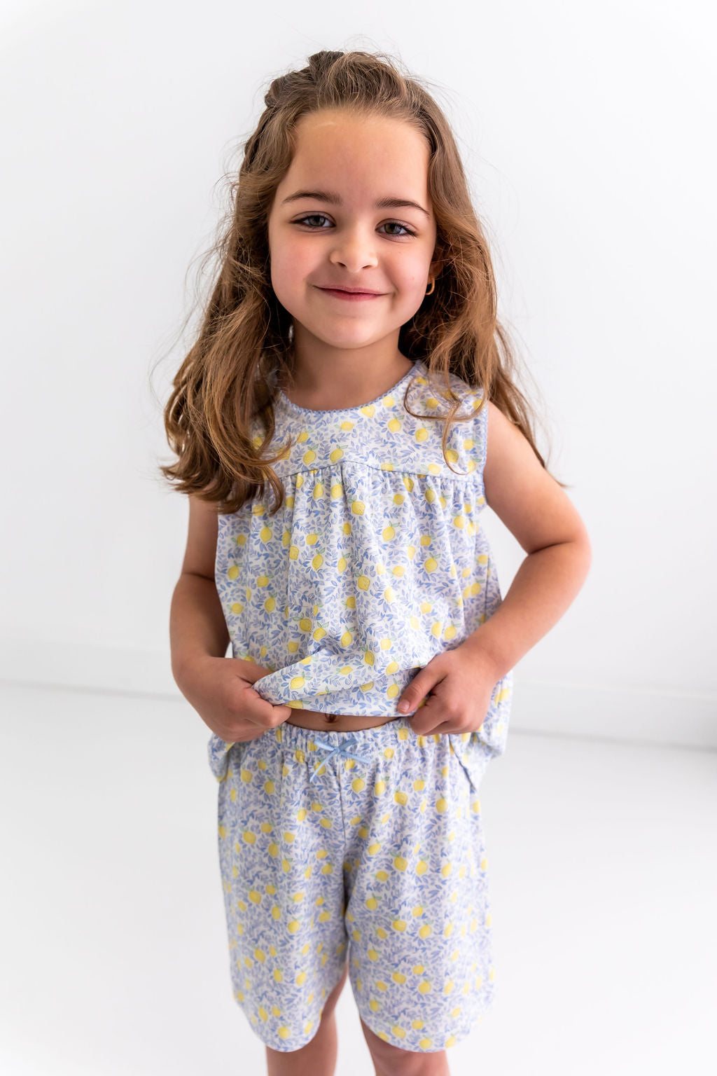 Lemons Girls Pima Cotton Short Pajama Set