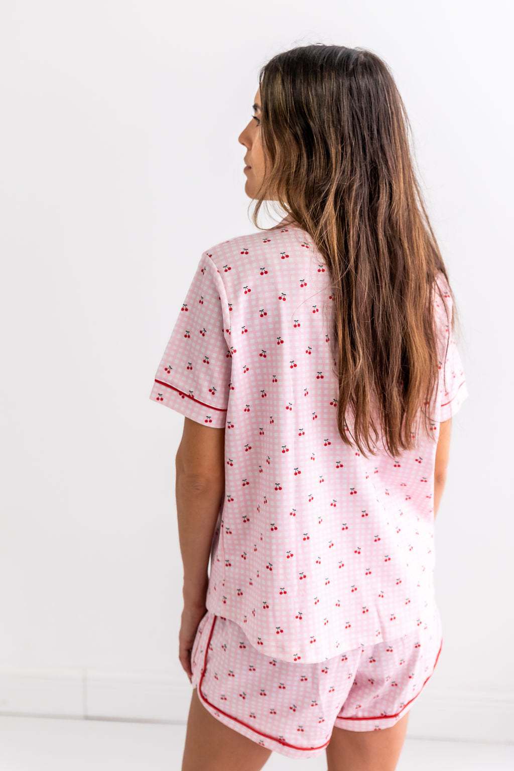 Cherries Woman's Pima Cotton Short Pajama Set