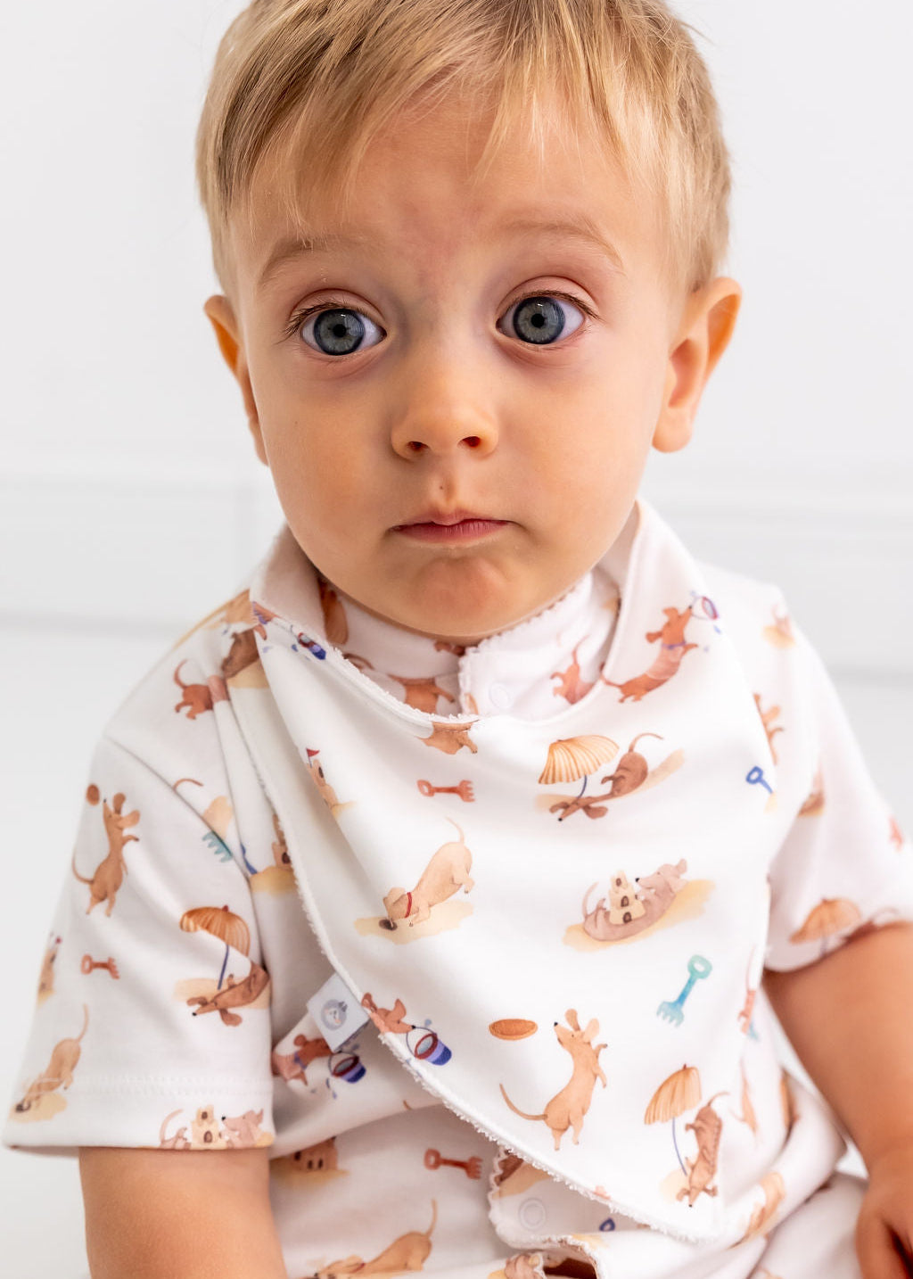 Beach Dogs Pima Cotton Baby Bib