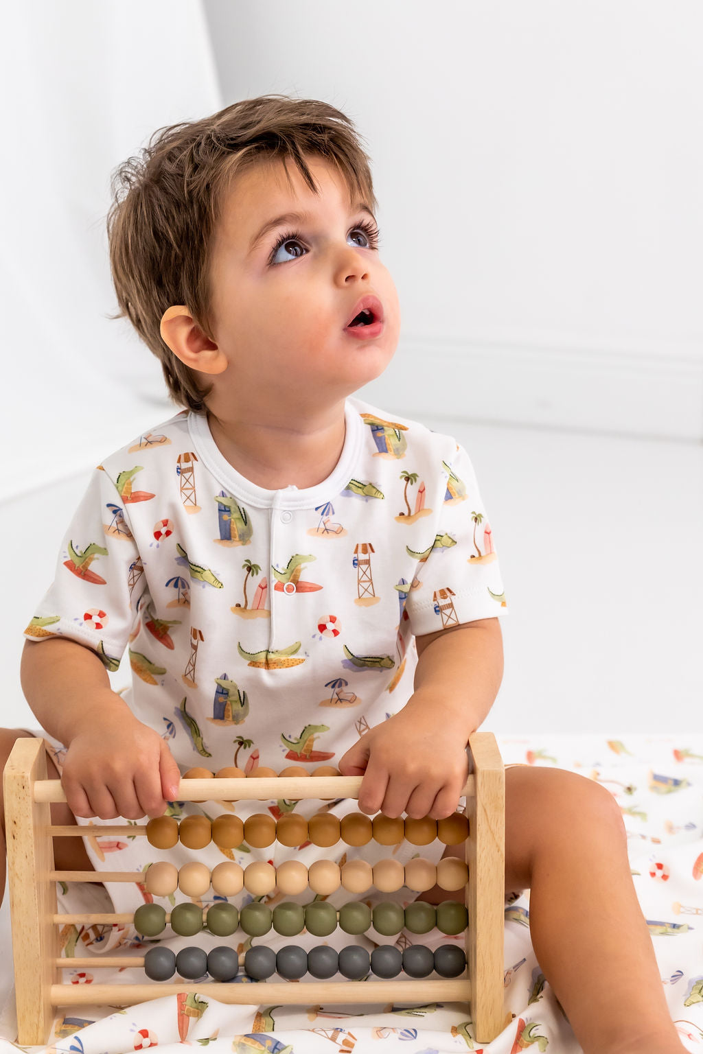 Alligators Boy Pima Cotton Short Pajama Set