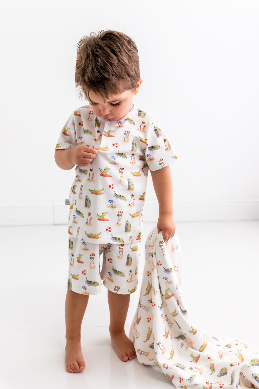 Alligators Boy Pima Cotton Short Pajama Set