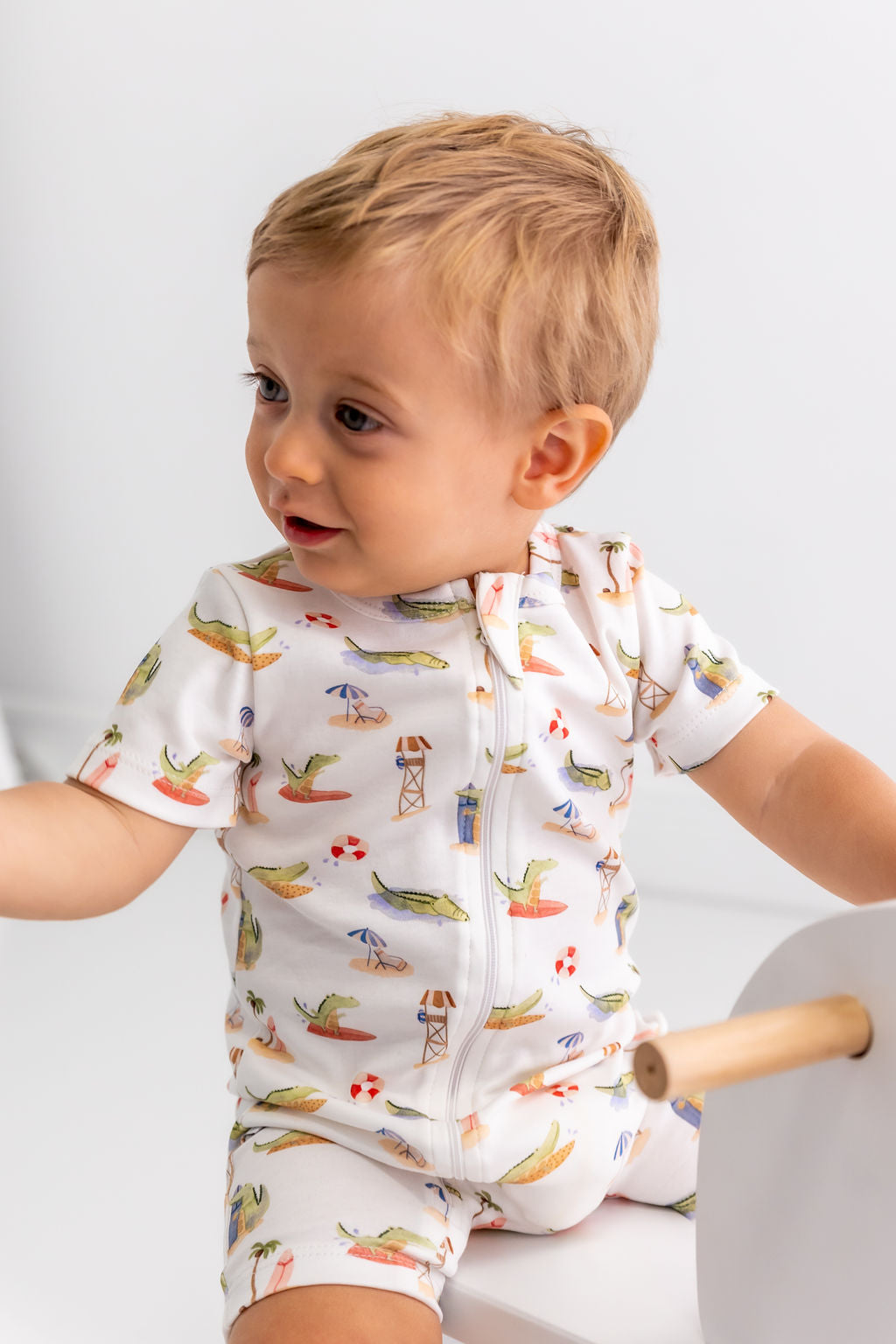 Alligators Pima Cotton Short Romper