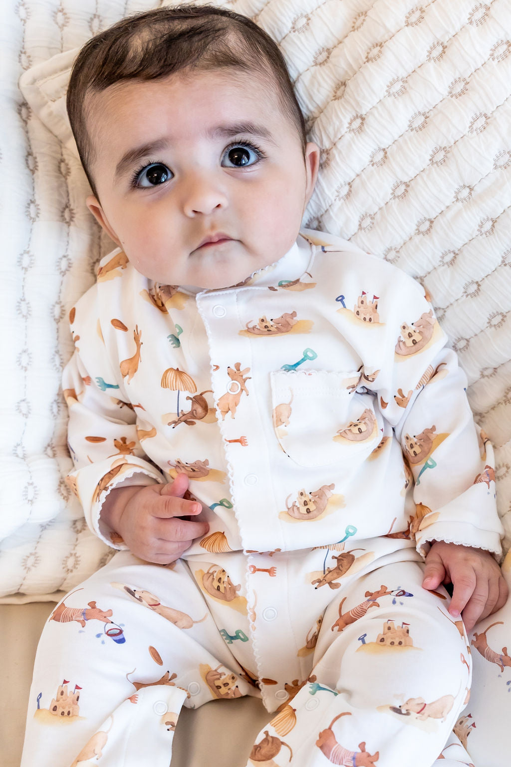 Beach Dogs Pima Cotton Baby One-Piece Pajamas