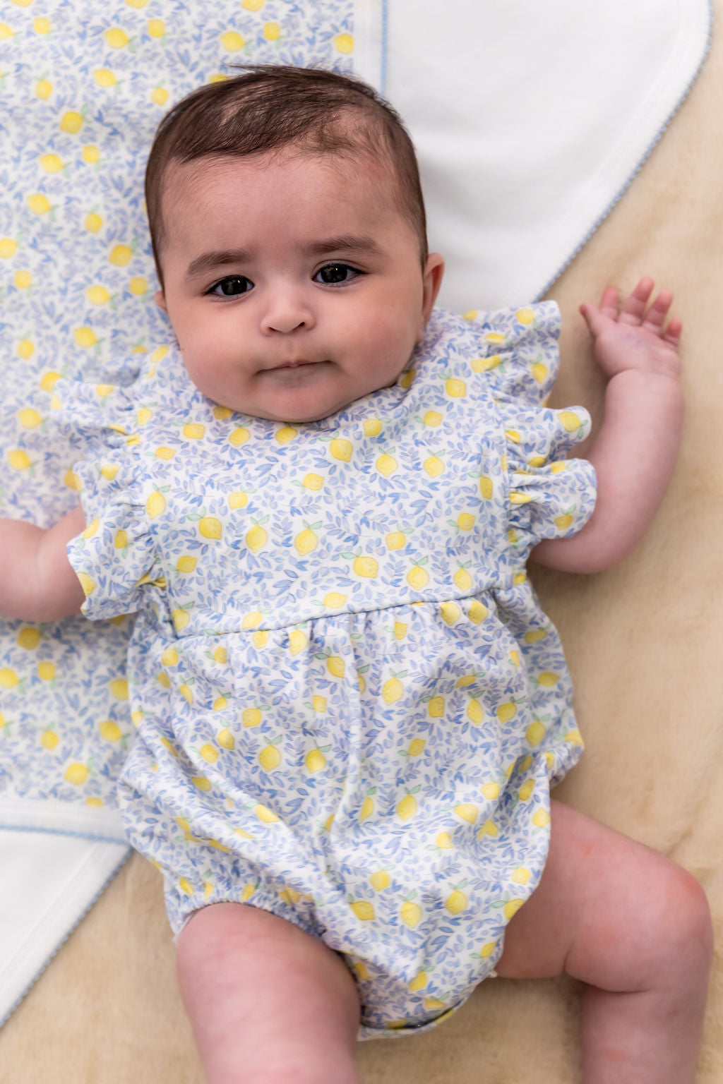 Lemons Pima Cotton Baby Bloomer w/ Cross Straps