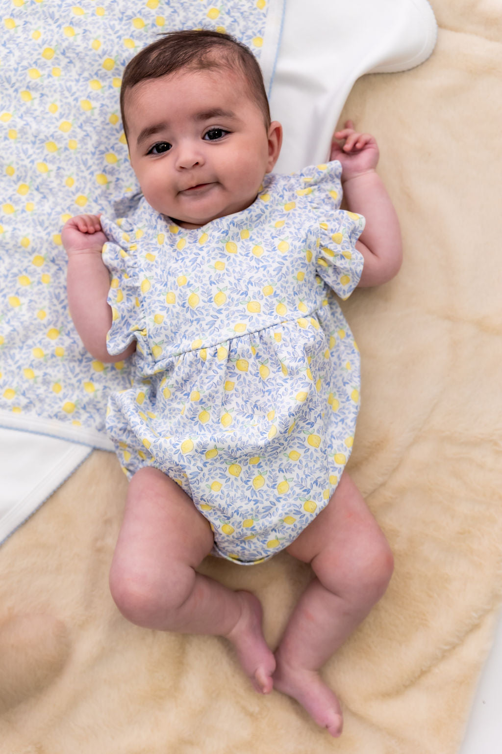 Lemons Pima Cotton Baby Bloomer w/ Cross Straps