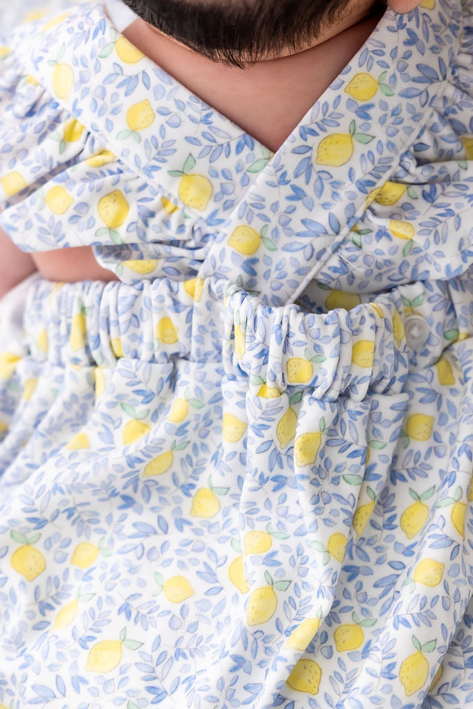 Lemons Pima Cotton Baby Bloomer w/ Cross Straps