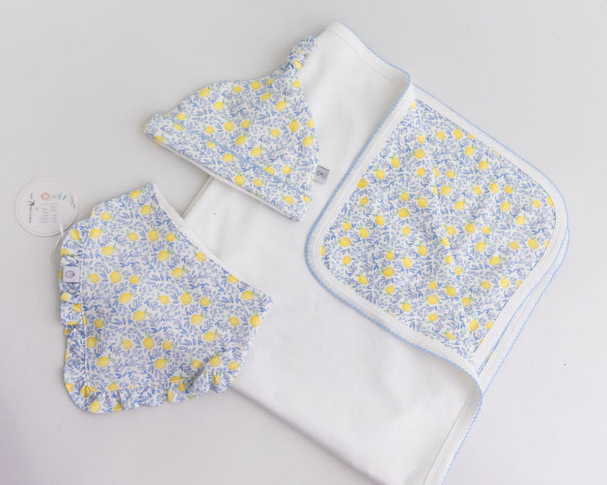 Lemons Pima Cotton Newborn Hat