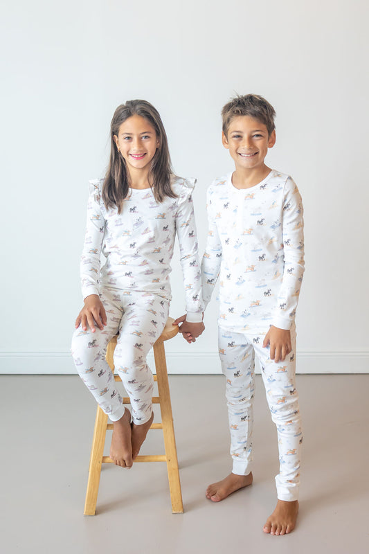 Ski Pups Girl Long Pajama Set