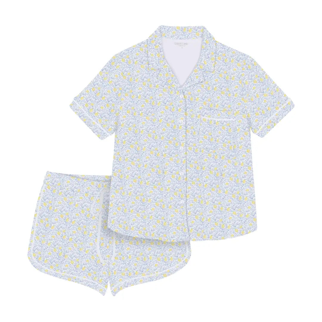 Lemons Woman's Pima Cotton Short Pajama Set
