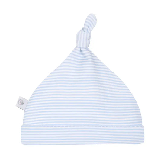 Blue Stripes Pima Cotton Newborn Hat