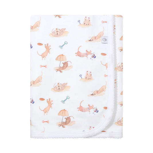 Beach Dogs Pima Cotton Baby Blanket