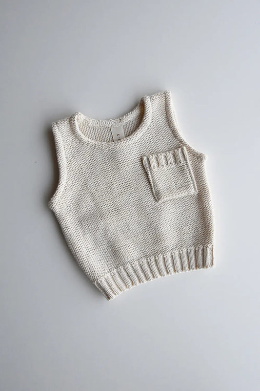 Knit Vest Mowli Natural