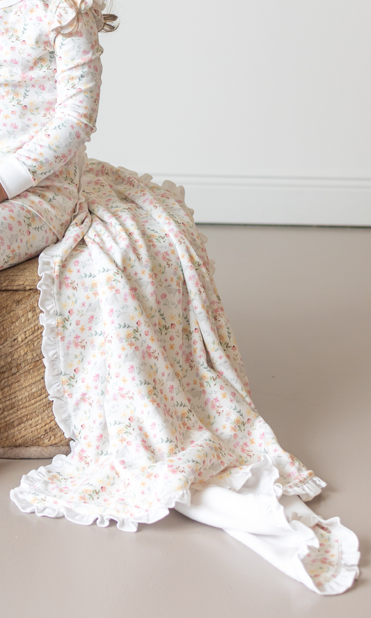 Winter Flowers Pima Baby Blanket