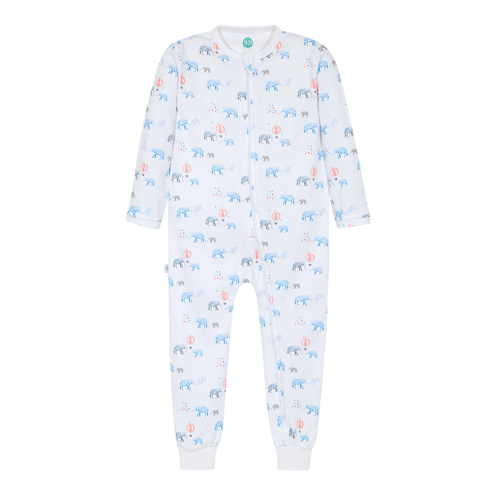 Elephants and Balloons Baby Footed Pajama