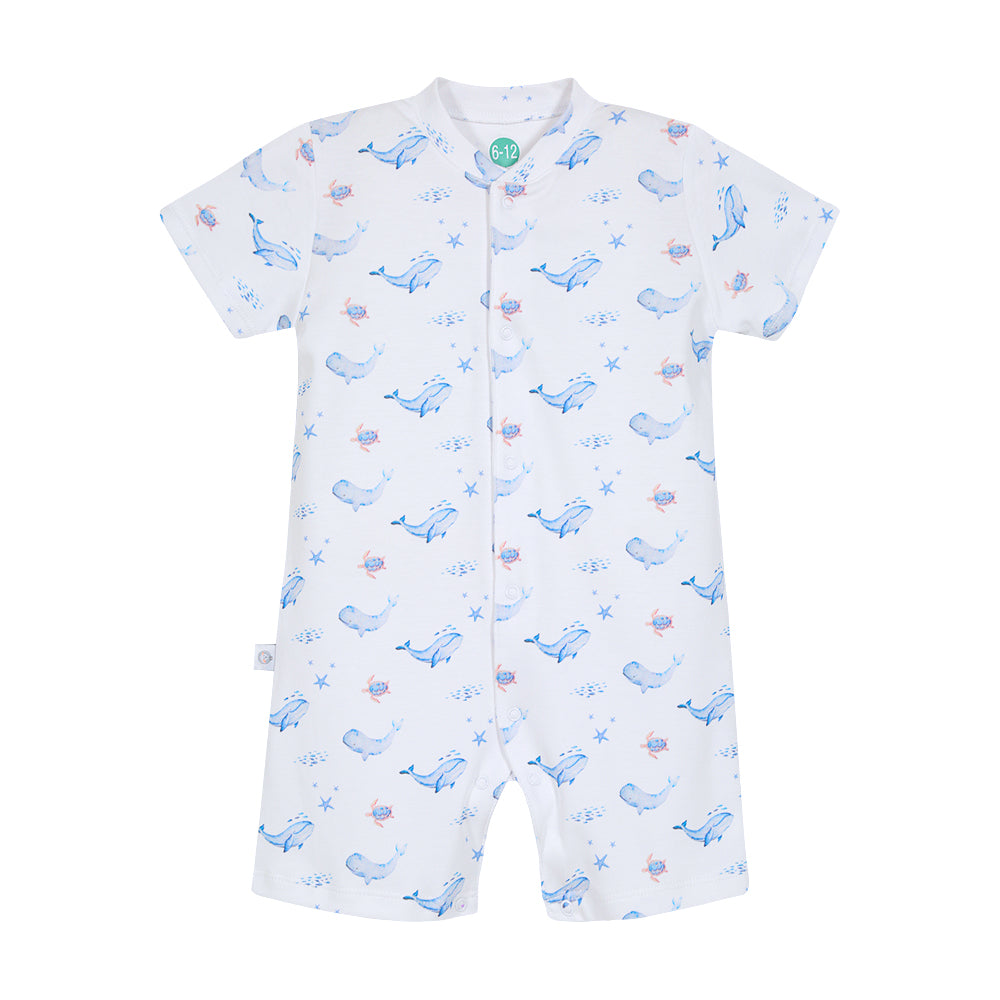 Whales and Turtles short romper