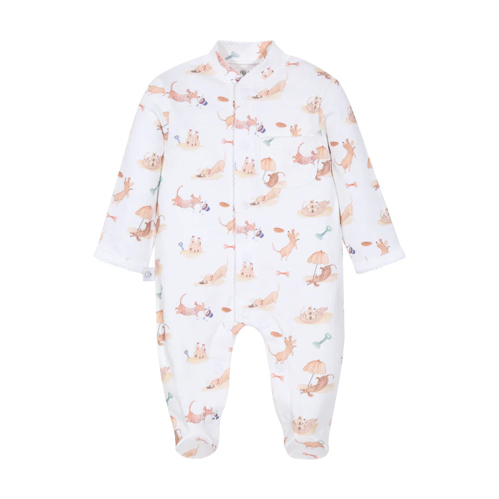 Beach Dogs Pima Cotton Baby One-Piece Pajamas