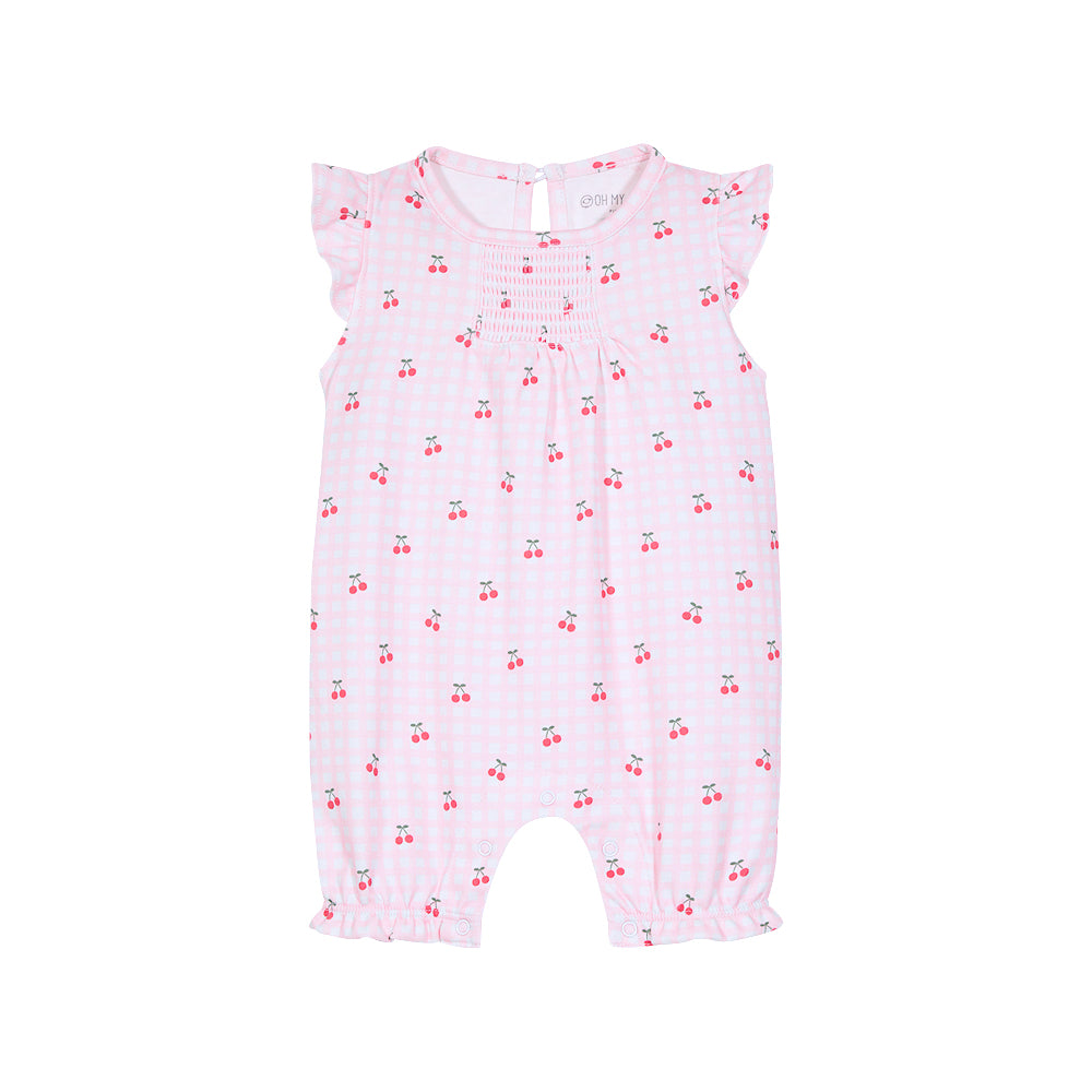 Cherries Pima Cotton Short Romper