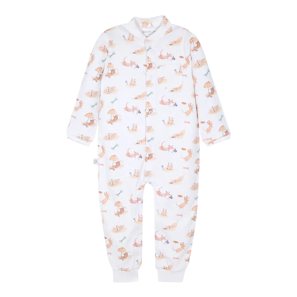 Beach Dogs Pima Cotton Baby One-Piece Pajamas