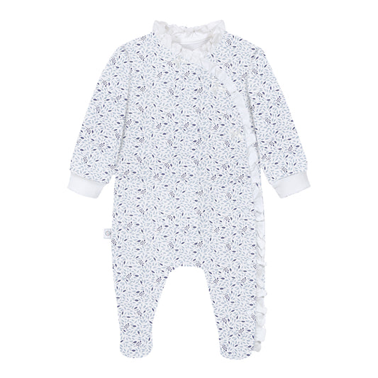 Blue Leaves Baby Footed Pajama