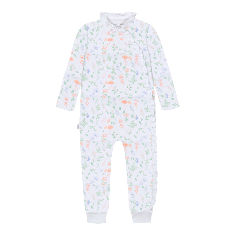 Miss Flamingo Baby Footie w/collar