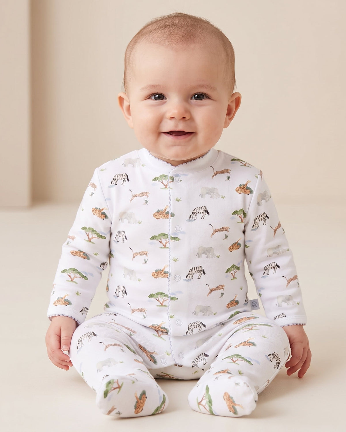 Savana Pima Cotton Baby One-Piece Pajamas