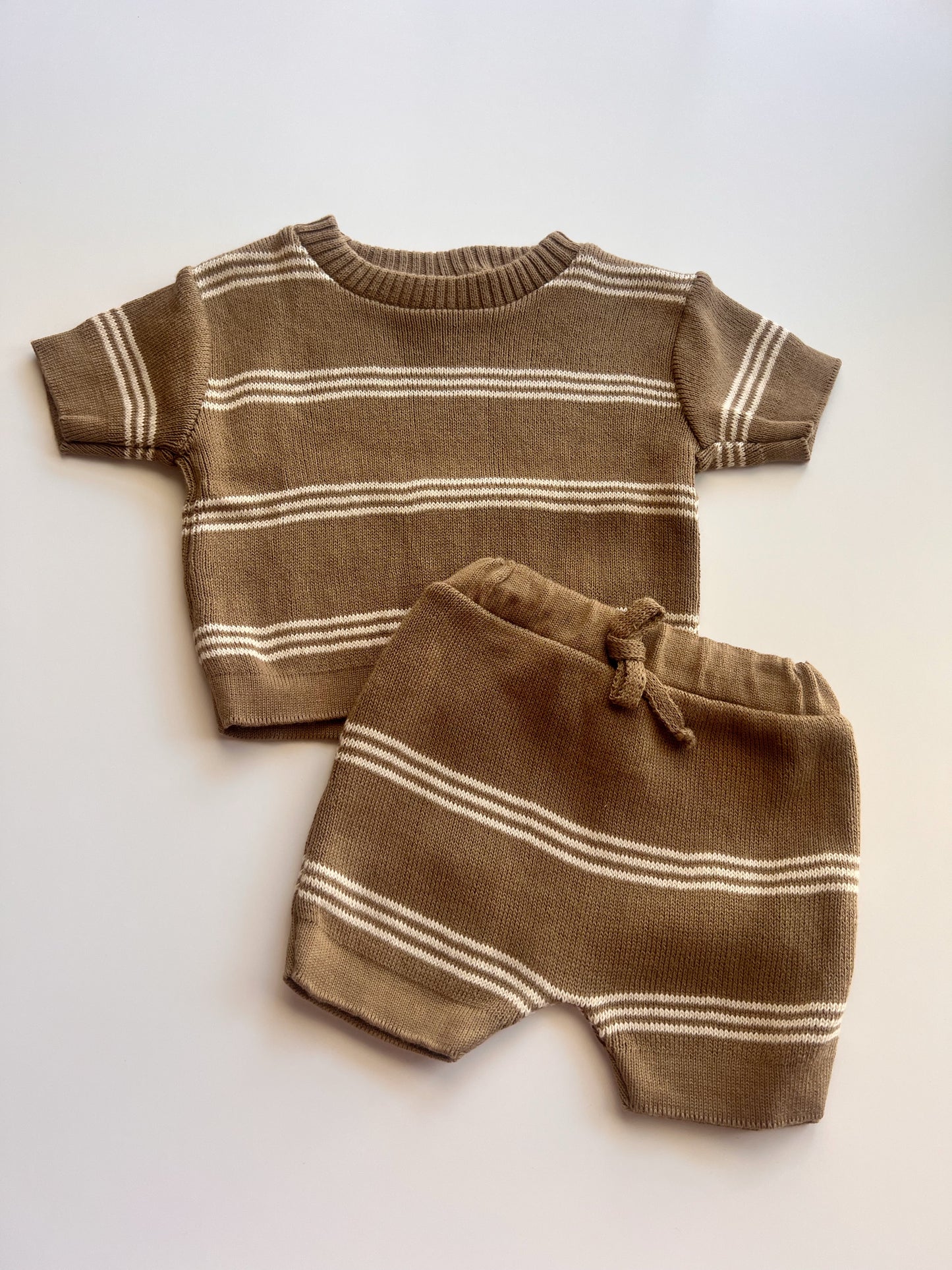 Knit Short Set Brown