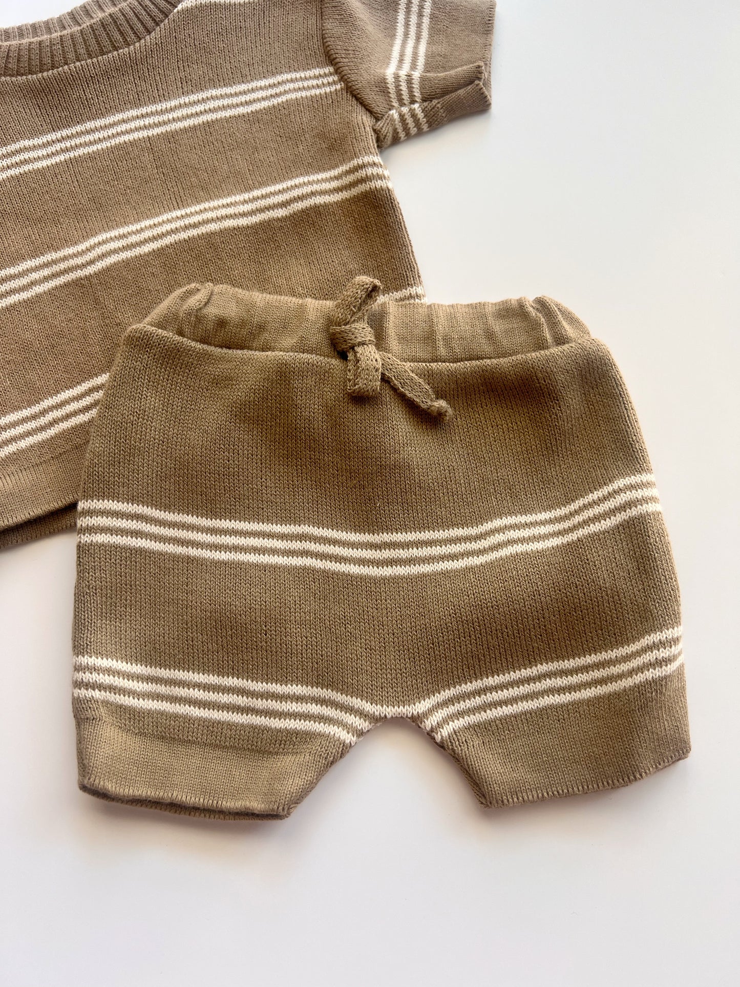 Knit Short Set Brown