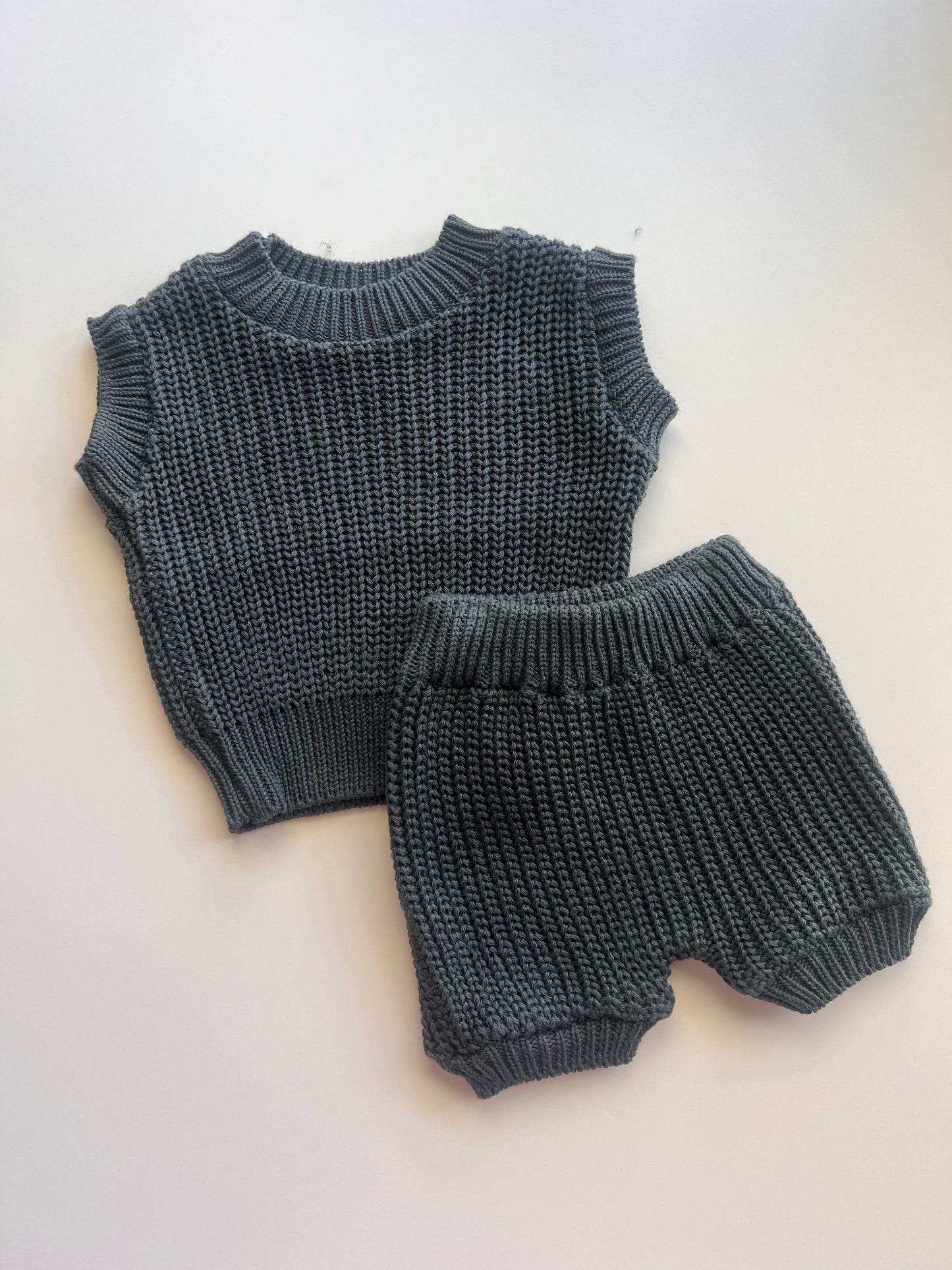 Knit Short Set Navy