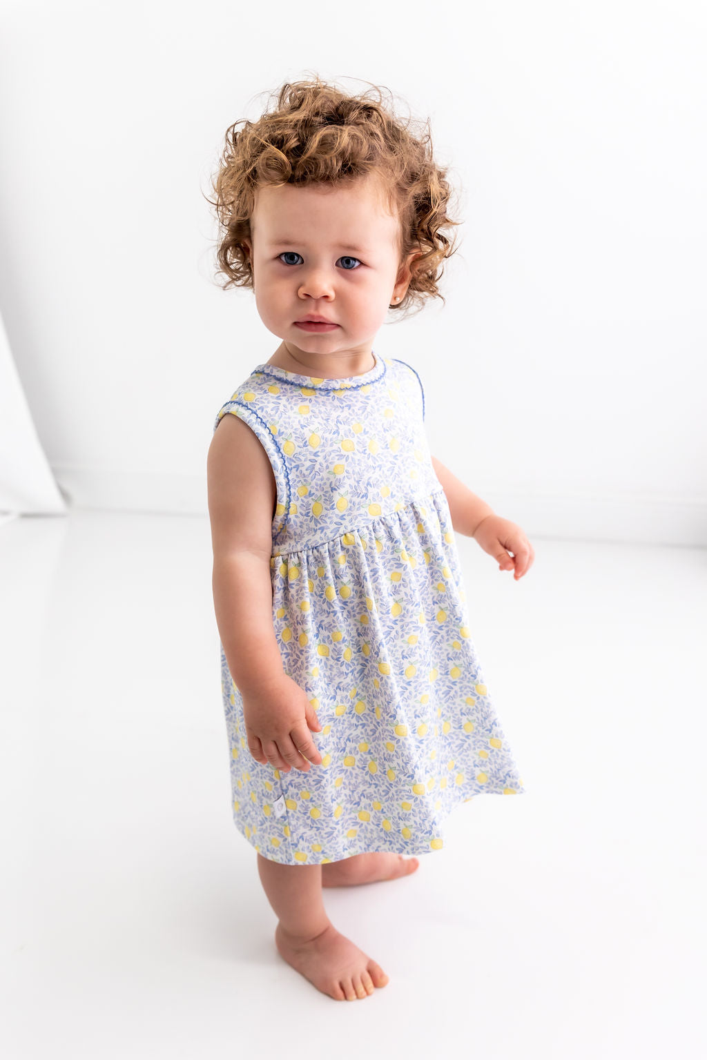Lemons Pima Cotton Baby Dress w/ Bloomer