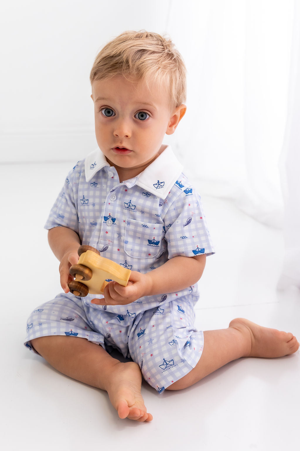 Sailor Pima Cotton Short Romper