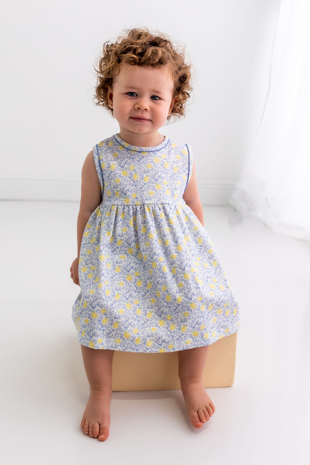 Lemons Pima Cotton Baby Dress w/ Bloomer