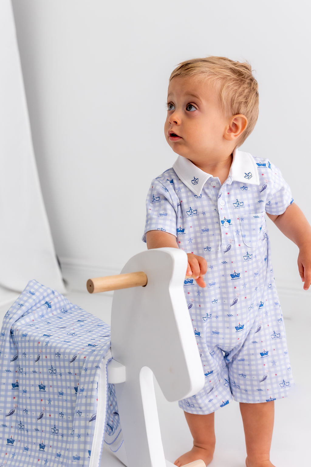 Sailor Pima Cotton Short Romper