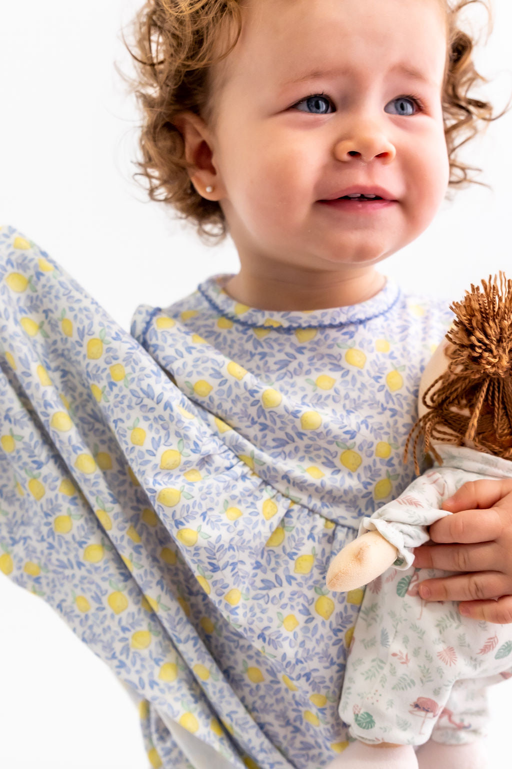 Lemons Pima Cotton Baby Dress w/ Bloomer