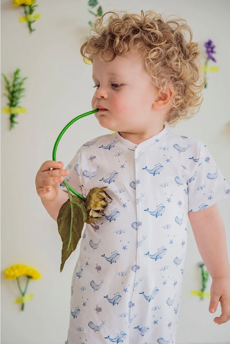 Whales and Turtles short romper
