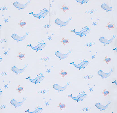 Whales Pima Cotton Baby Bib