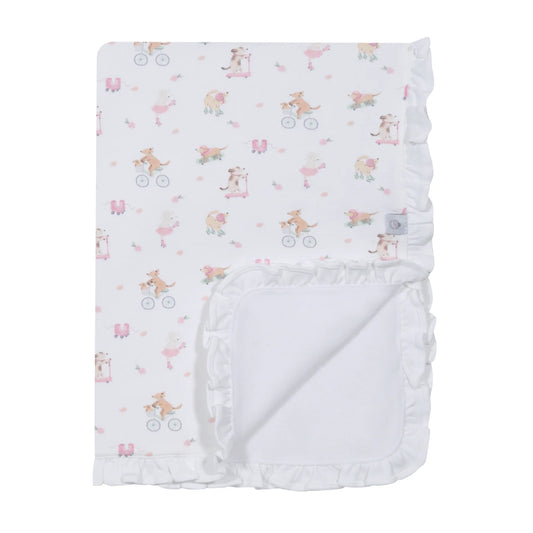 Roller Pups Girl Pima Cotton Baby Blanket